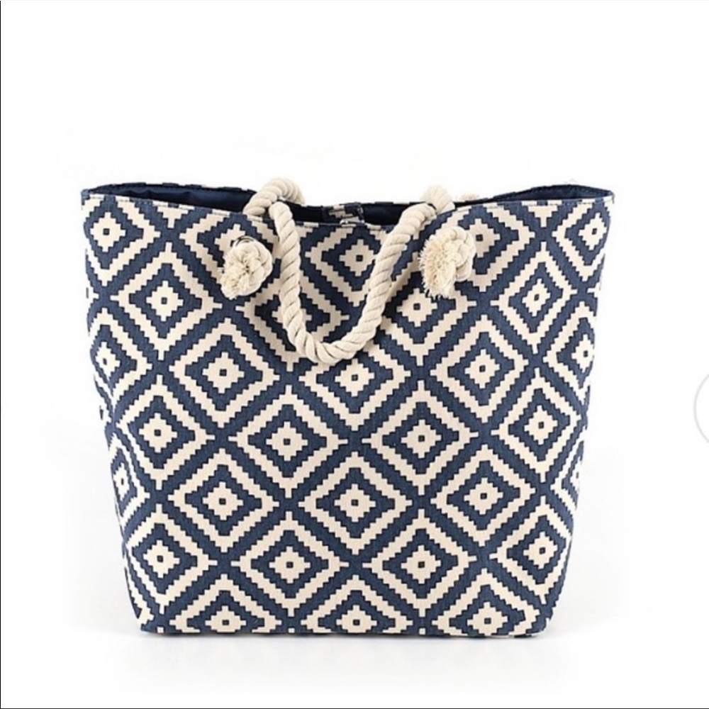 Summer and Rose Navy Diamond Beach Tote